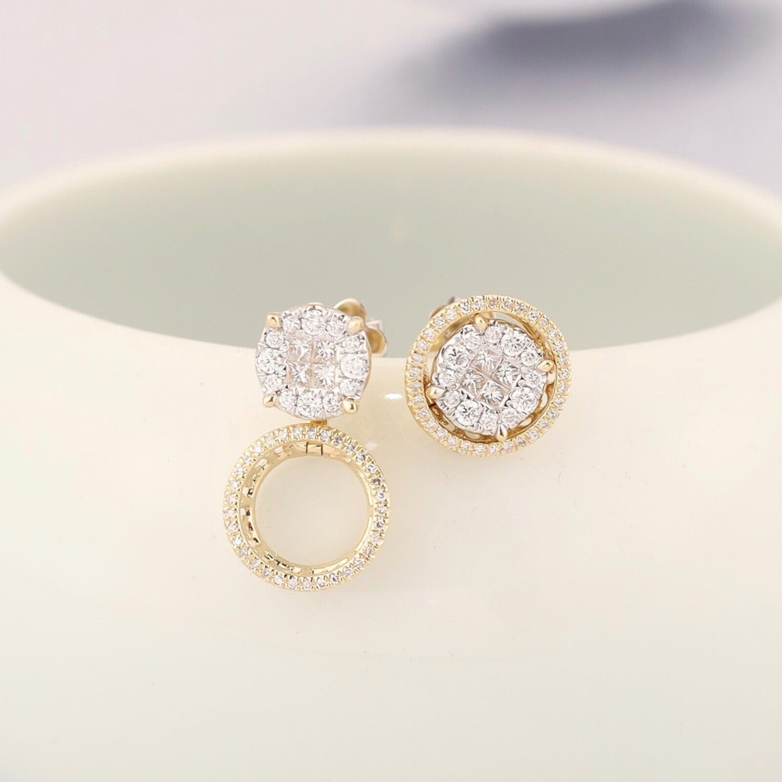 .77 CTW Diamond Earrings 14k Twotone Gold JS164E-YG