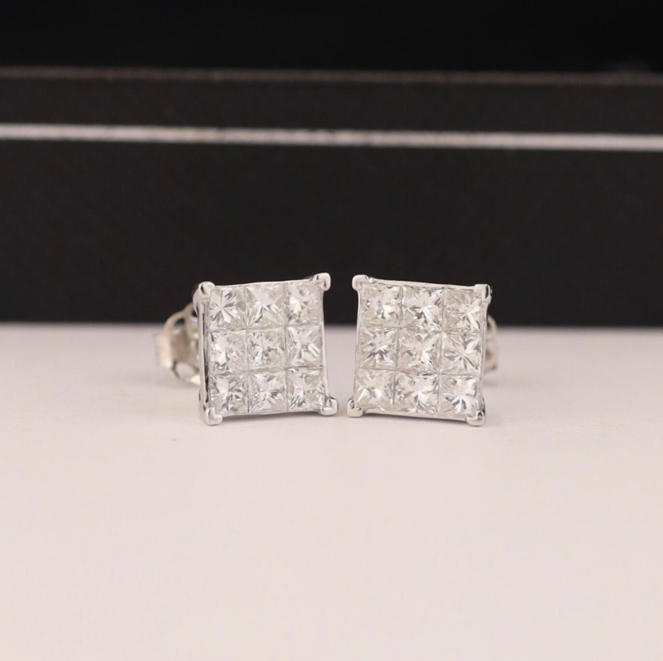 1.26 CTW Diamond Earrings 18k White Gold E042-WG