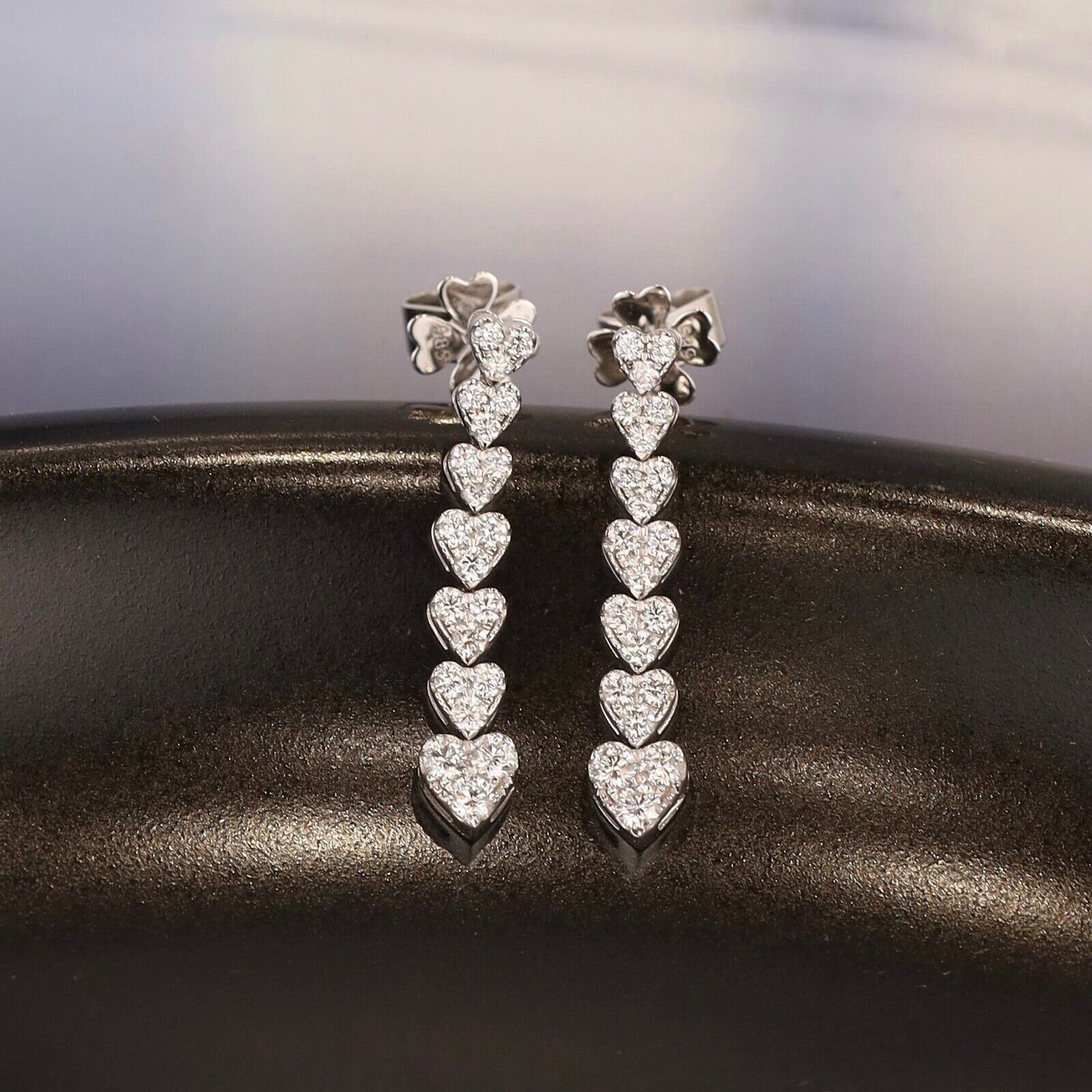 .72 CTW Diamond Dangling Earrings 14k White Gold JS221E-WG