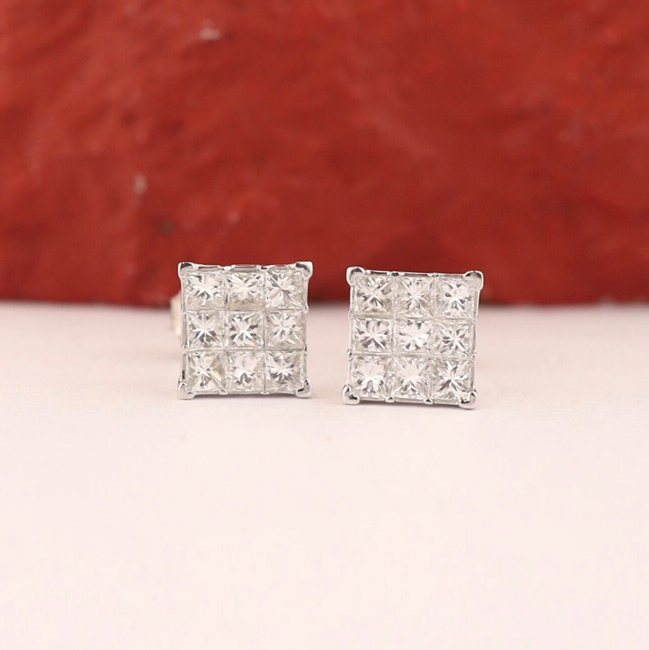 1.20 CTW Diamond Earrings 18k White Gold E042-1 WG