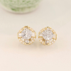.50 CTW Diamond Earrings 18k Twotone Gold E045-YG