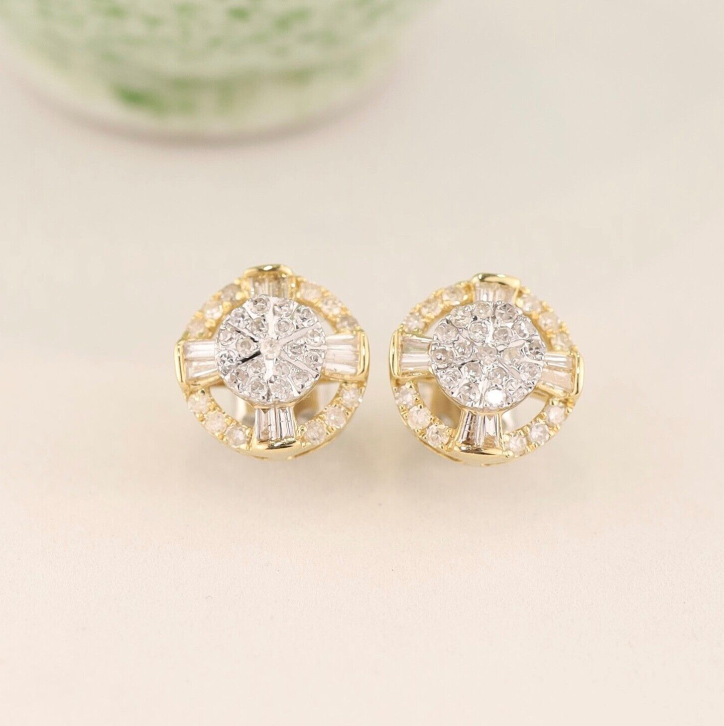 .50 CTW Diamond Earrings 18k Twotone Gold E045-YG