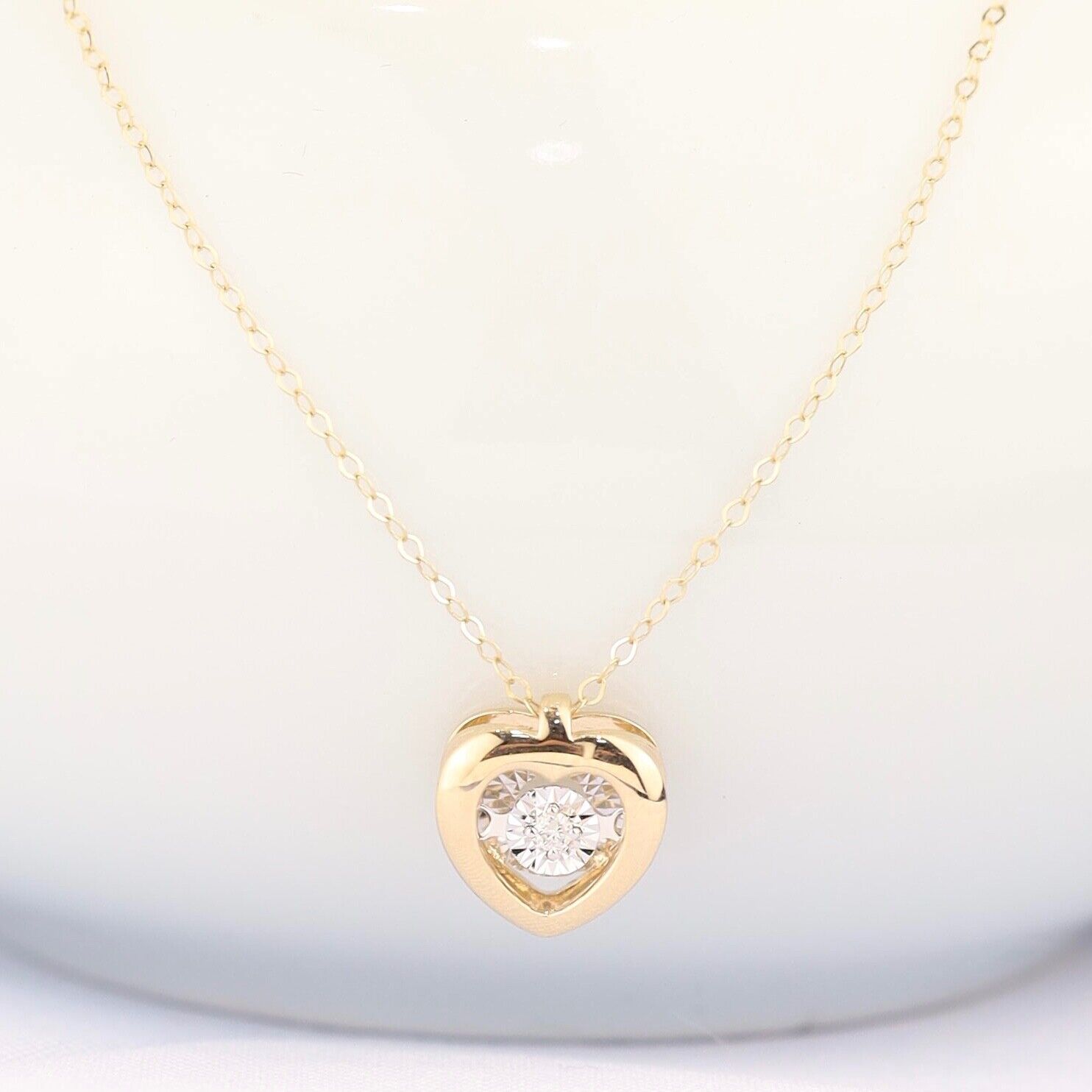 .02 Carat Dancing Diamond Necklace 18k Twotone Gold N311-YG