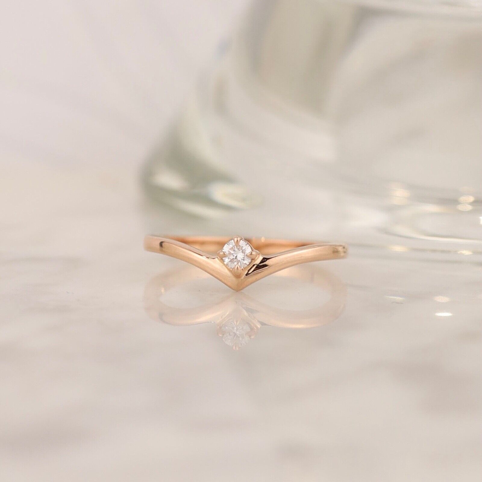 SALE‼️ .10 Carat Diamond Engagement Ring 14k Rose Gold ER0262-RG