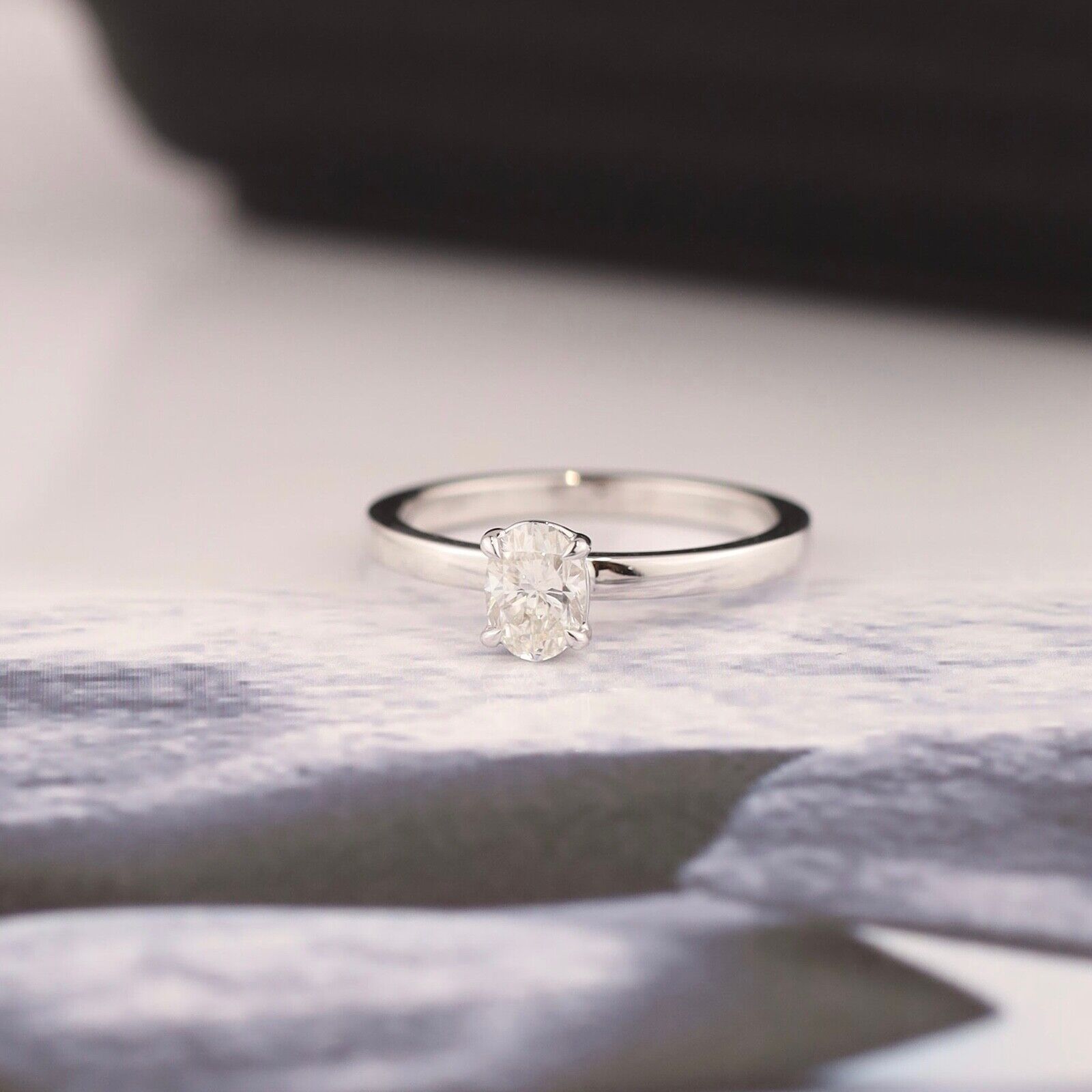 GIA-Certified .50 Carat Diamond Engagement Ring 18k White Gold ER0274-WG