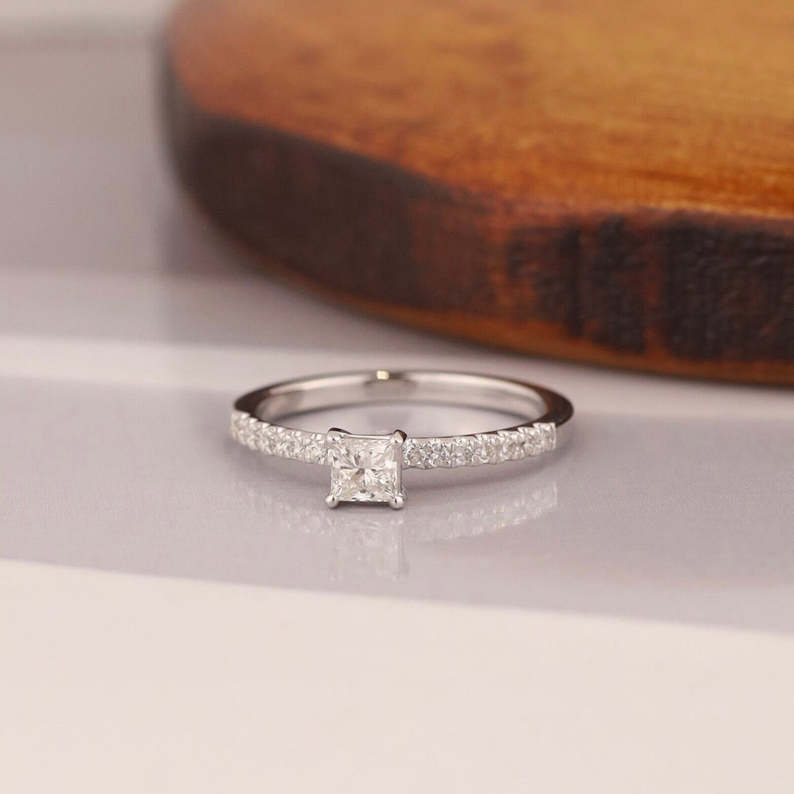 GIA-Certified.30Carat Diamond w/.14 CTW Engagement Ring 18k White Gold ER0276-WG