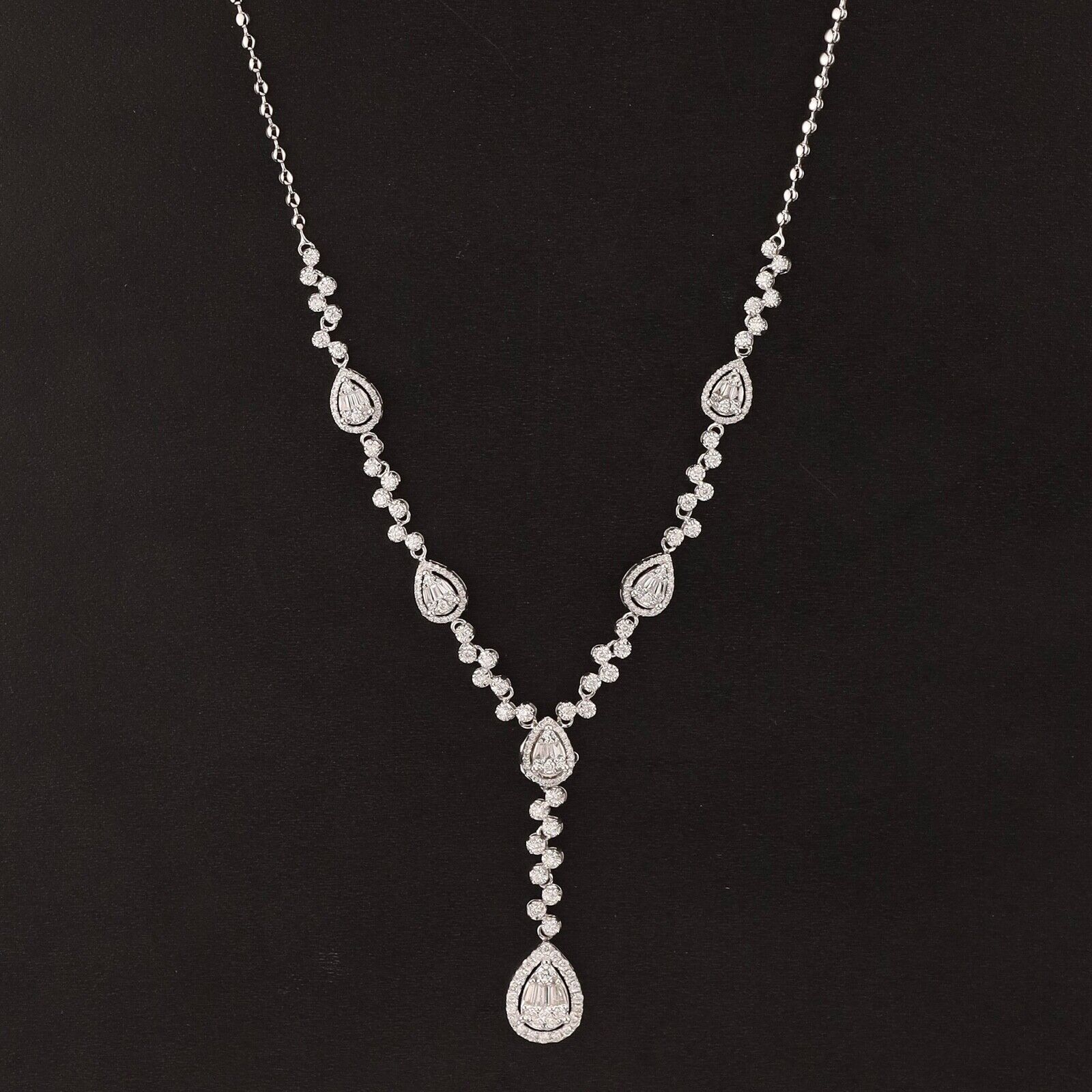 1.406 CTW Diamond Necklace 14k White Gold N352-WG