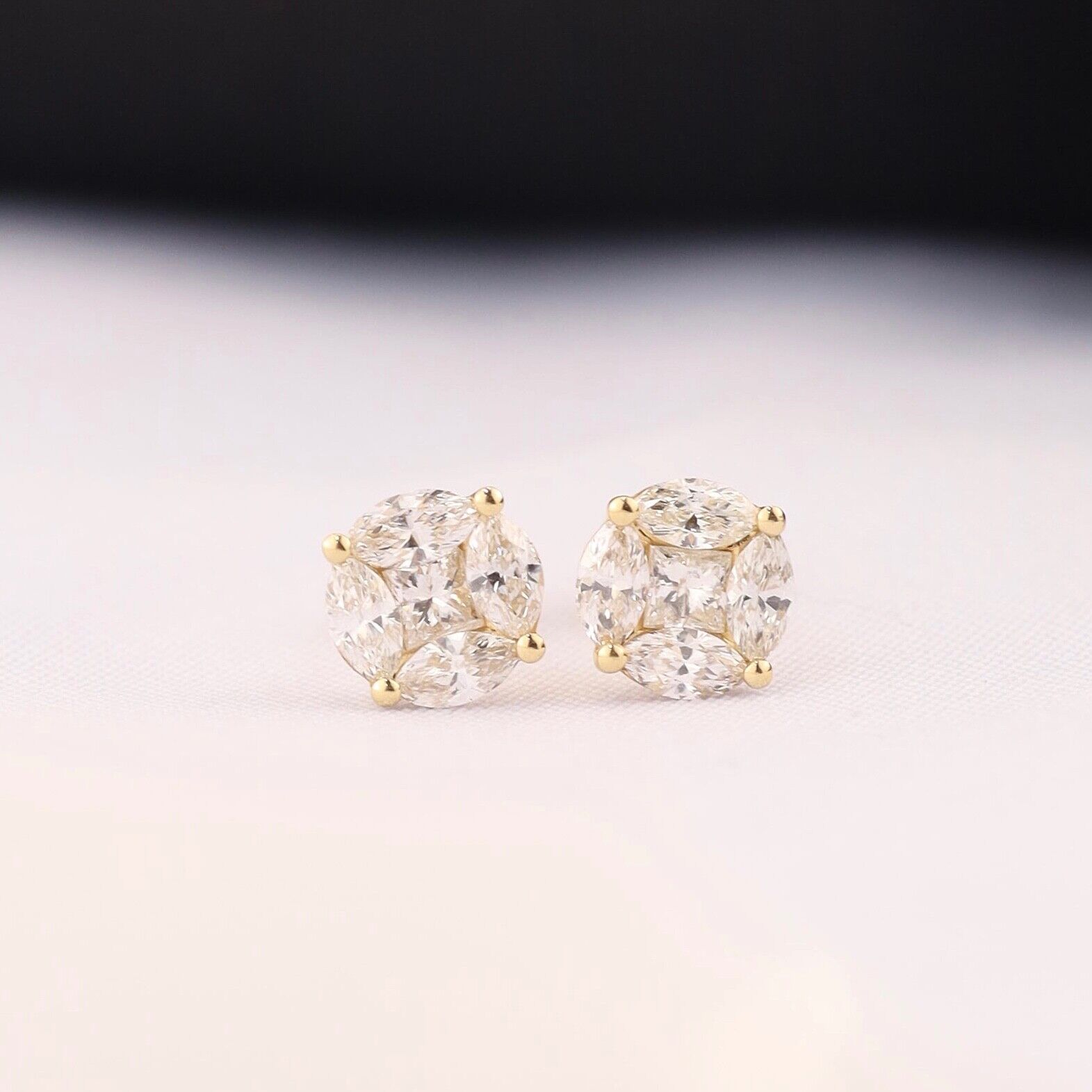 1.46 CTW Diamond Earrings 18k Yellow Gold E051-YG