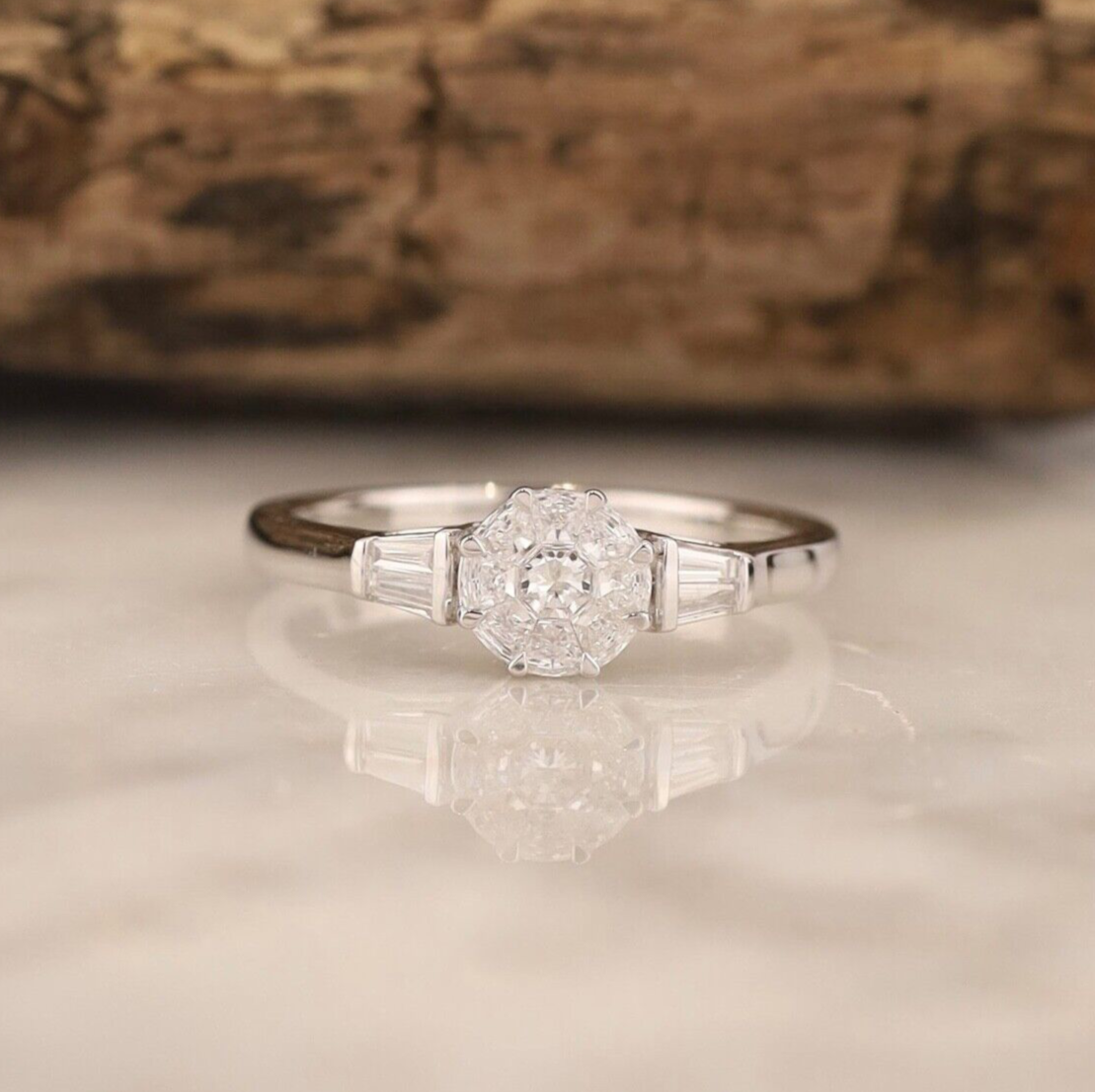 .41 CTW Diamond Engagement Ring 18k White Gold ER0217-WG