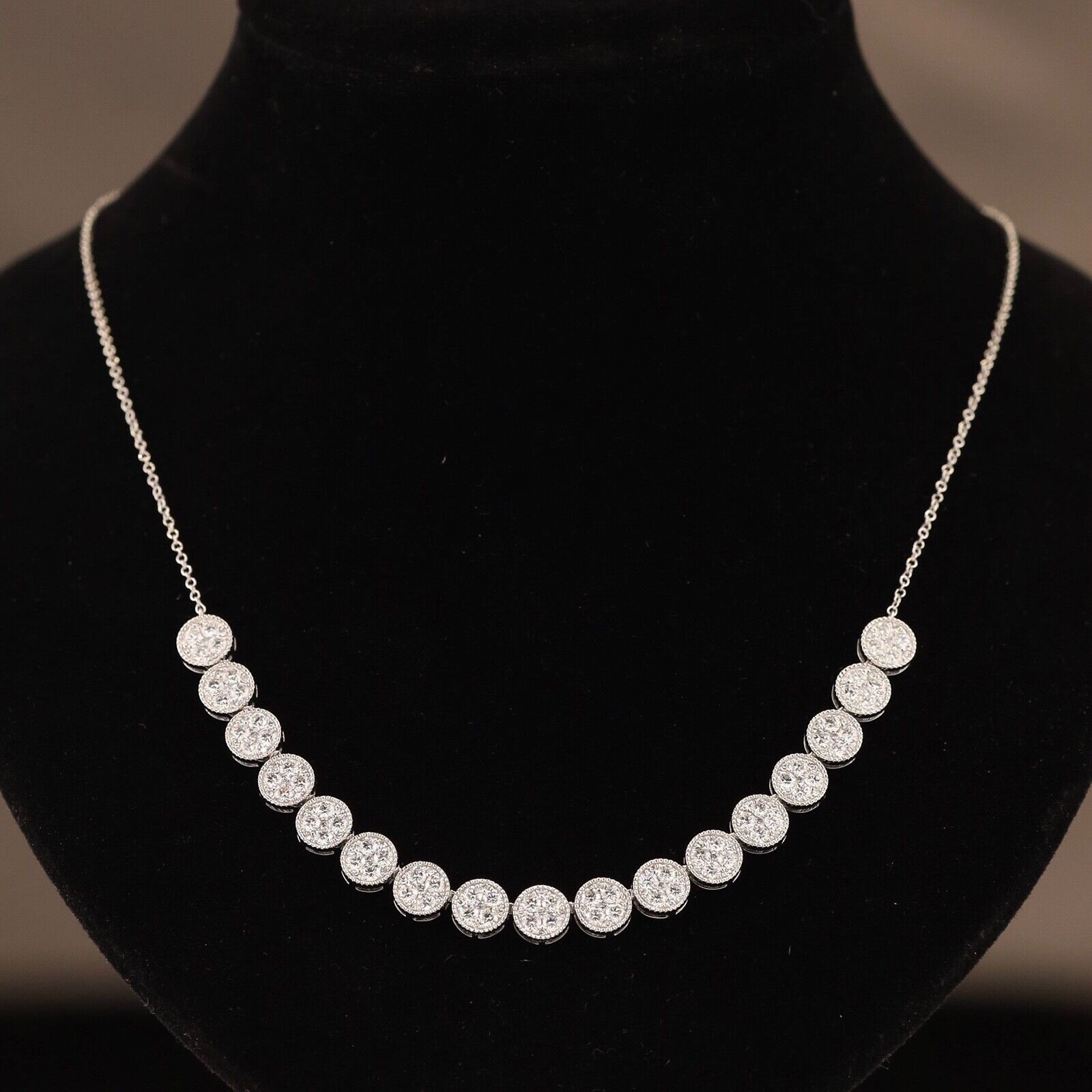 2.385 CTW Diamond Necklace 14k White Gold N347-WG