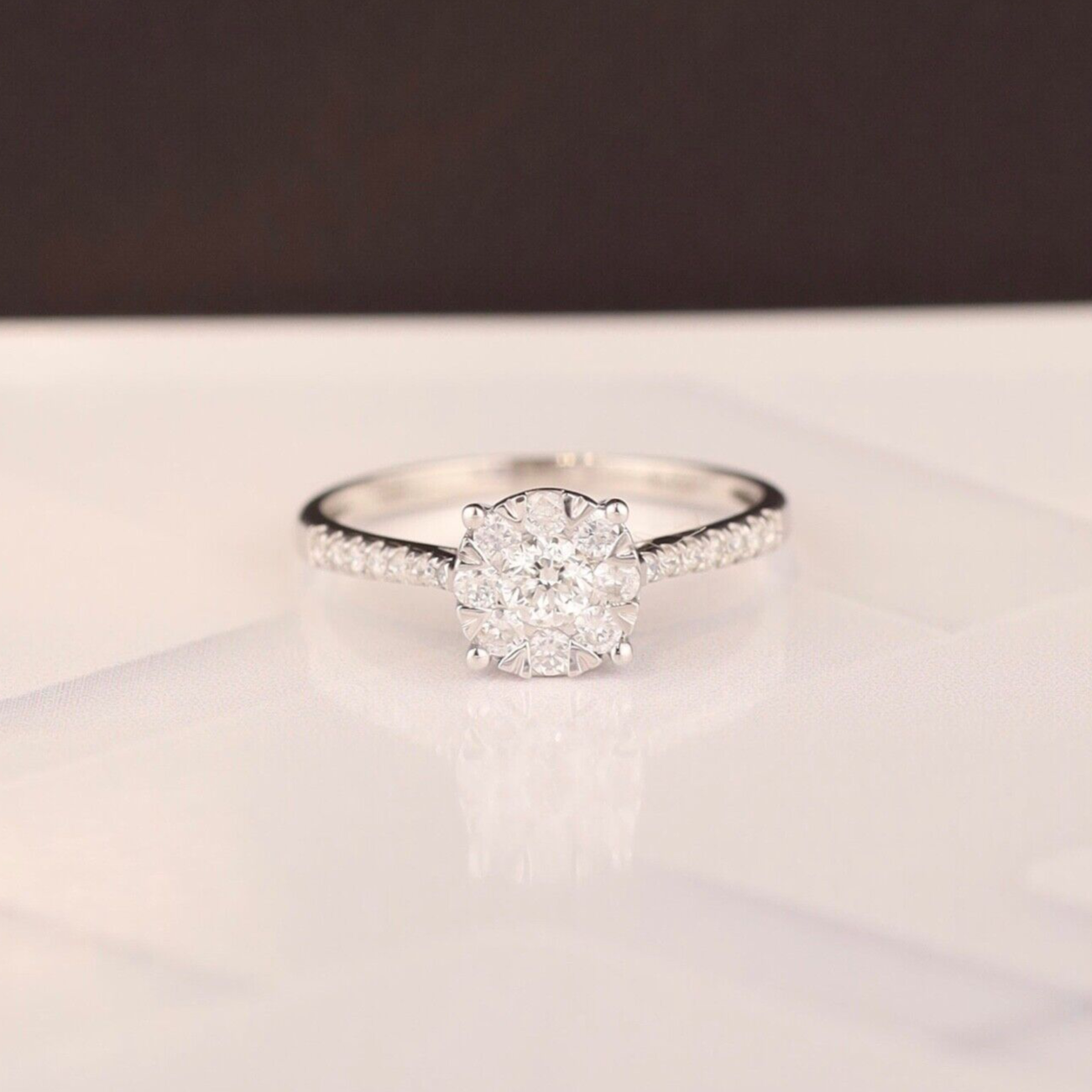 .45 CTW Diamond Engagement Ring 18k White Gold ER0250-WG
