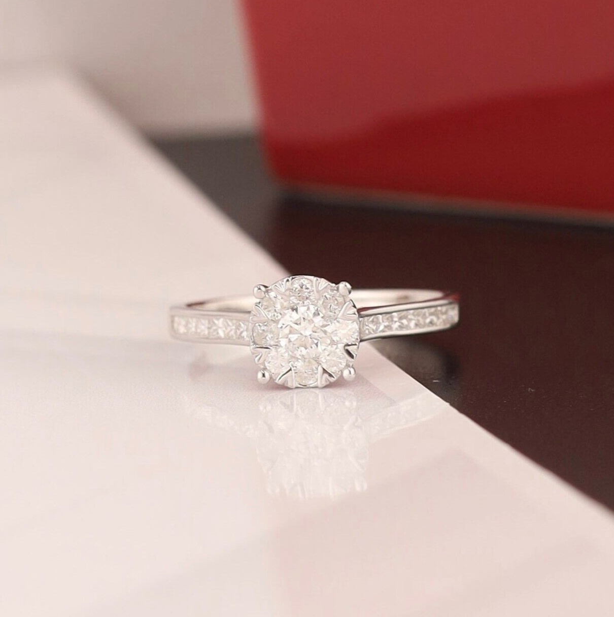 .60 CTW Diamond Engagement Ring 18k White Gold ER0251-WG
