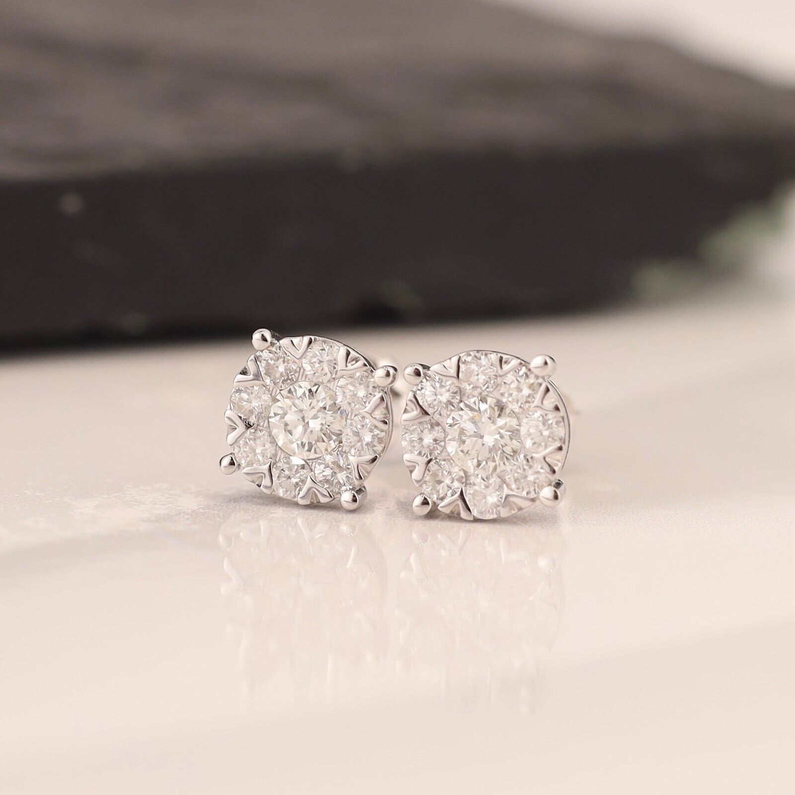 .86 CTW Diamond Earrings 18k White Gold E053-WG