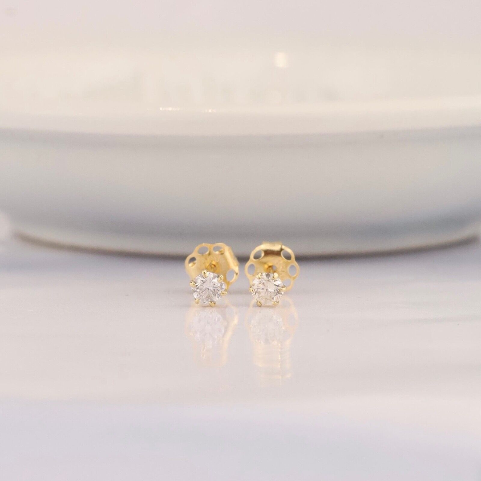 .20 CTW Diamond Stud Earrings 18K Yellow Gold E366-YG