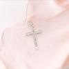 .39 CTW Diamond Cross Pendant 18k White Gold PN104W