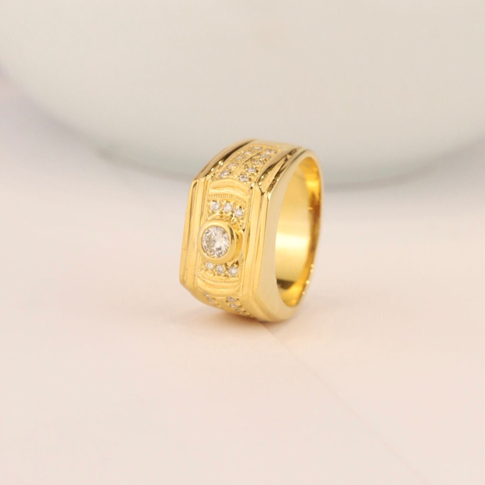 .358 CTW Diamond Ring 14k Yellow Gold R353-YG