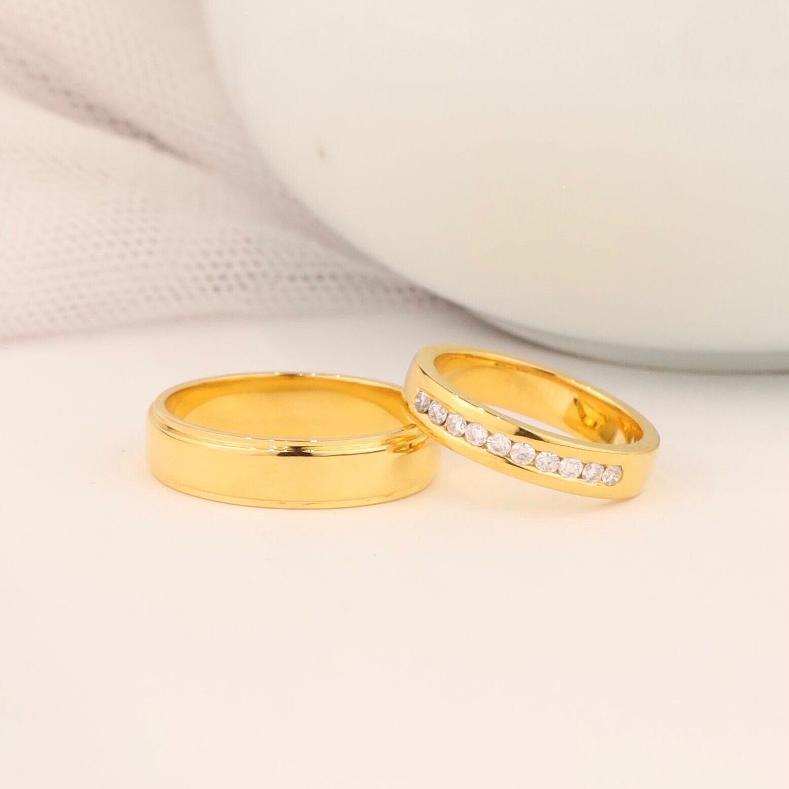 .25 CTW Diamond Wedding Rings 18k Yellow Gold WR411-YG