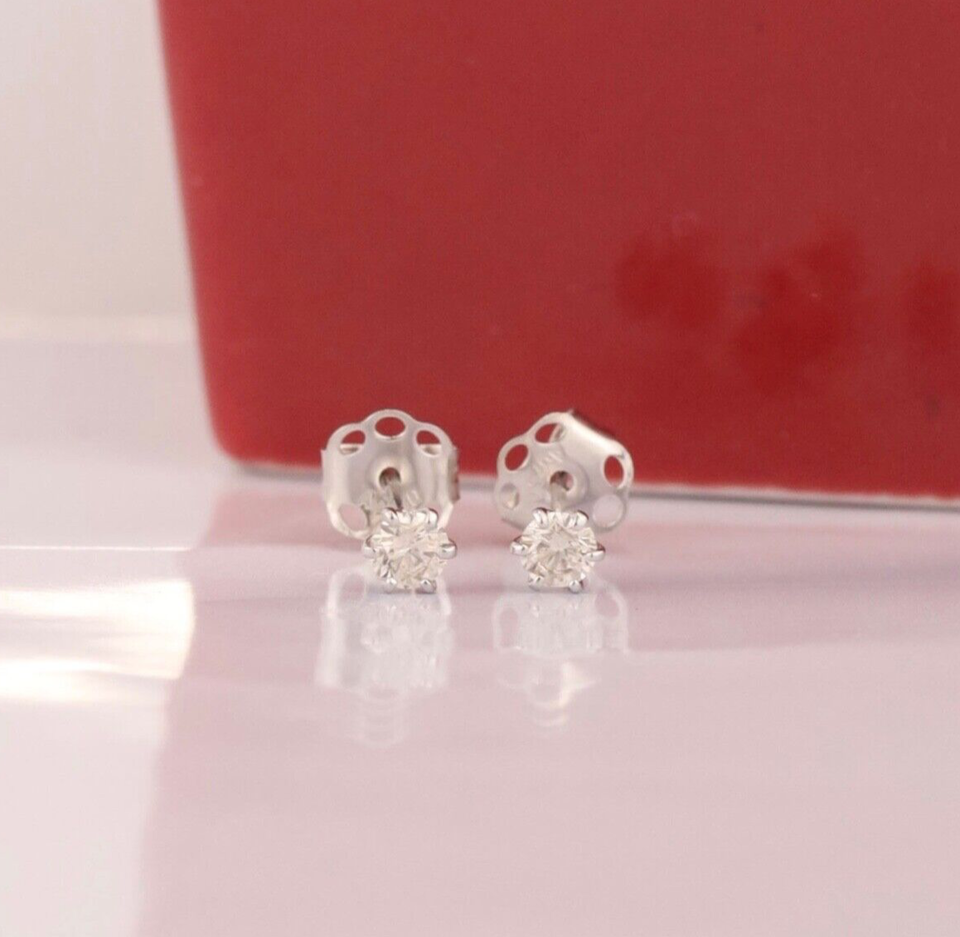 . 20 CTW Diamond Stud Earrings 18K White Gold E366-WG