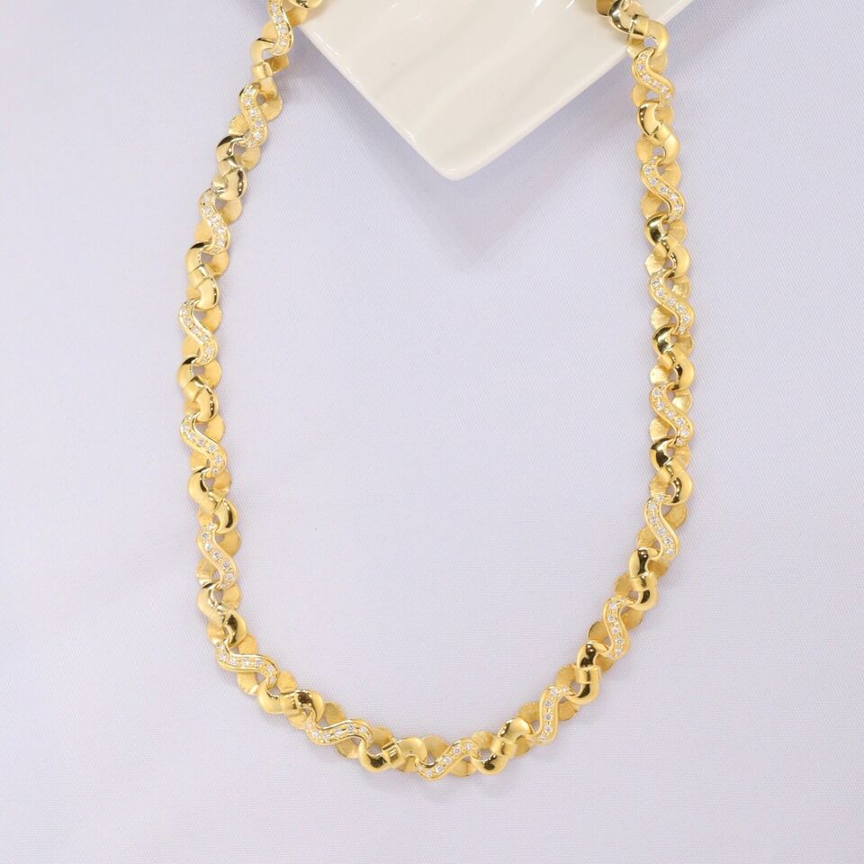 1.60 CTW Diamond Necklace 18k Yellow Gold N358-YG