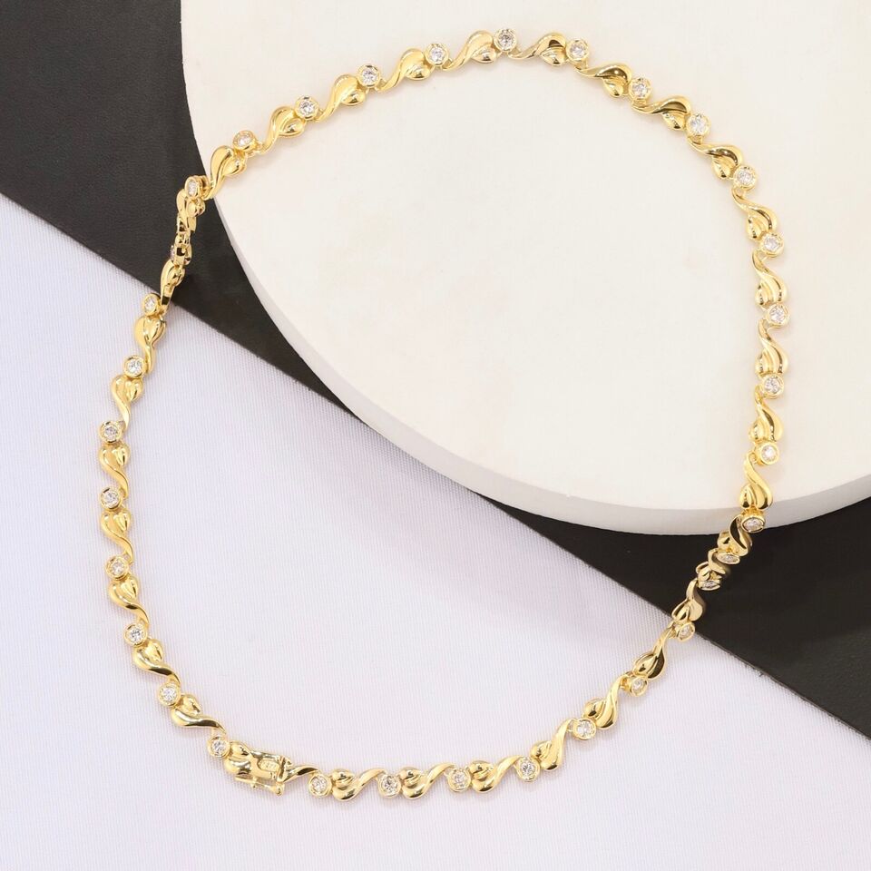 3.00 CTW Diamond Necklace 18k Yellow Gold N365-YG