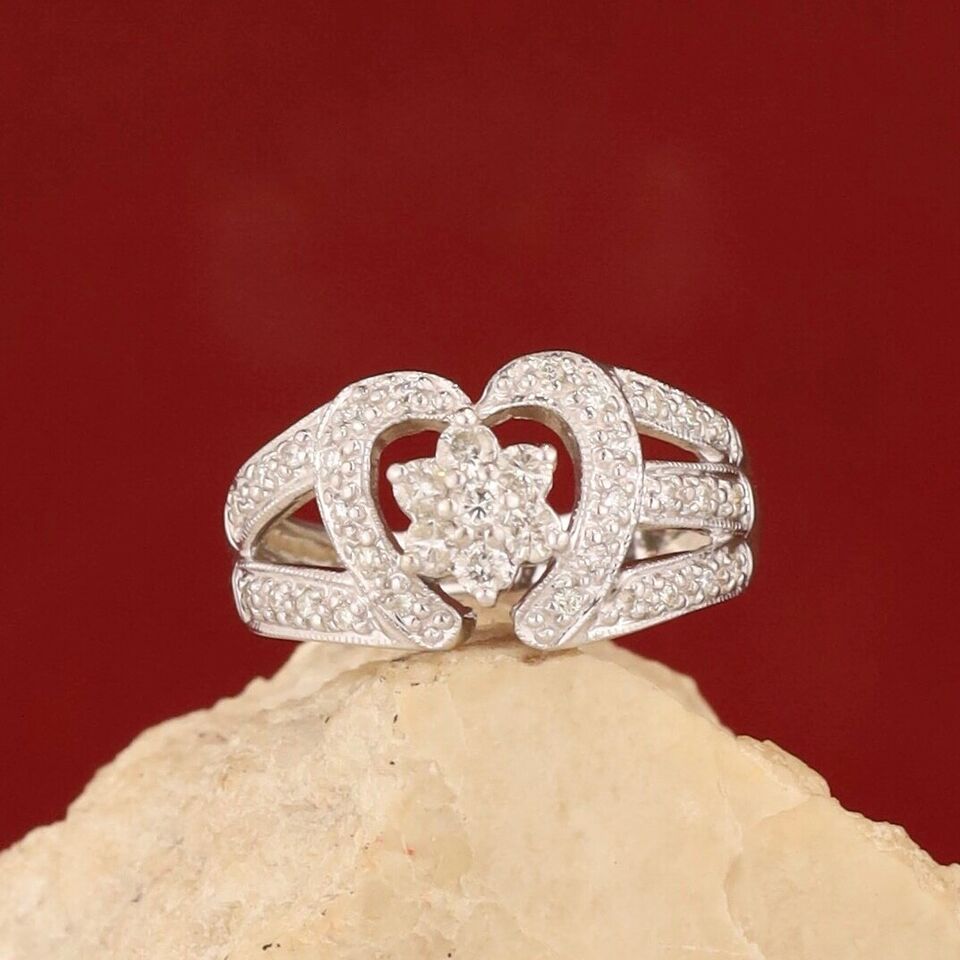 .419 CTW Diamond Ring 14k White Gold R362-WG
