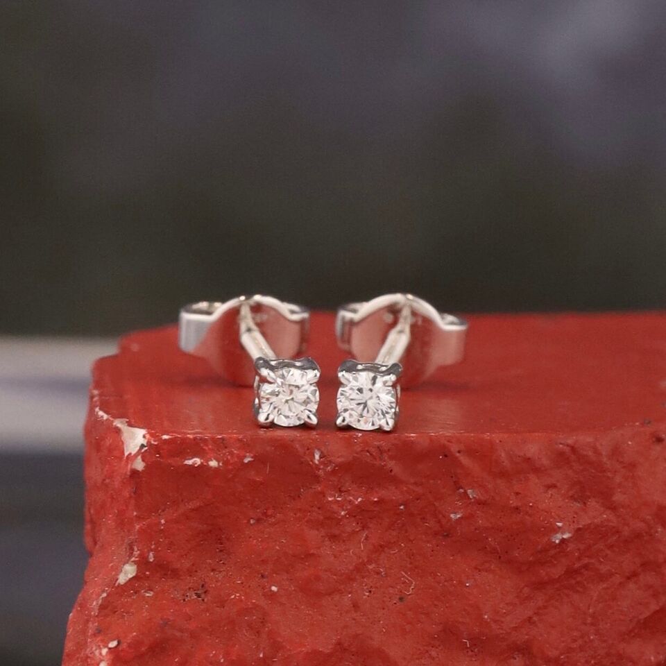 .16 CTW Diamond Stud Earrings 14k White Gold E070-1 WG