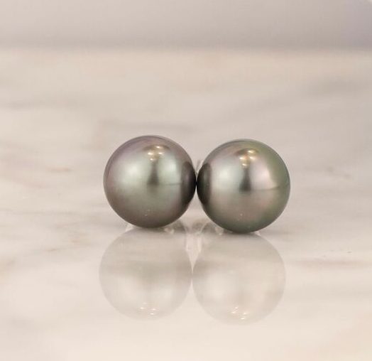 9mm South Sea Pearl Earrings 14k White Gold E535