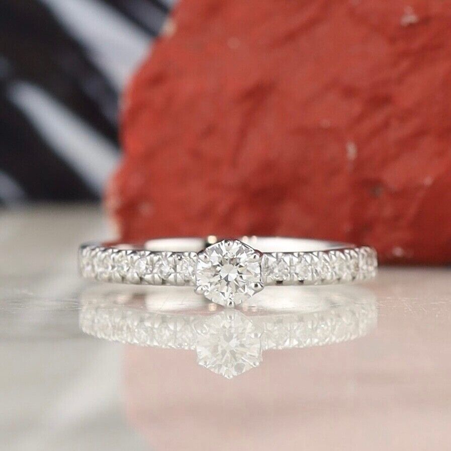 .38 CTW Diamond Engagement Ring 18K White Gold ER0315-2 WG