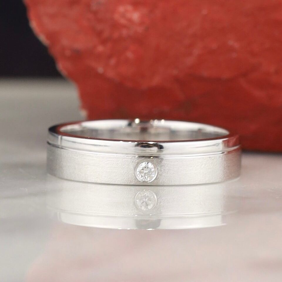 .03 Carat Diamond Wedding Ring 18K White Gold WR438-WG