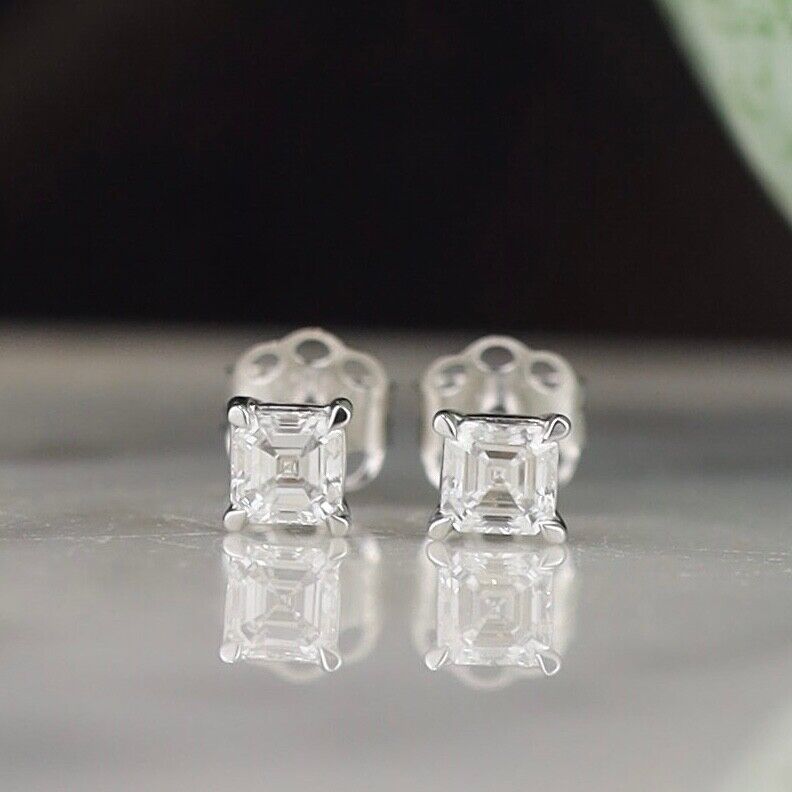 .38 CTW Diamond Stud Earrings 18K White Gold E083-WG