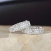 1.1 CTW Diamond Inside & Out Loop Earrings 18K White Gold E090-WG