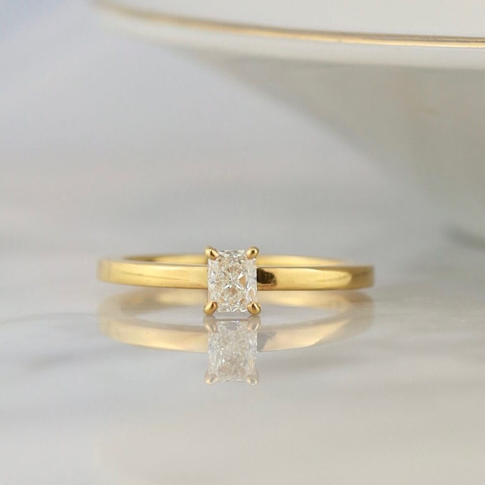 GIA .32 Carat Diamond Engagement Ring 18K Yellow Gold ER0321-YG