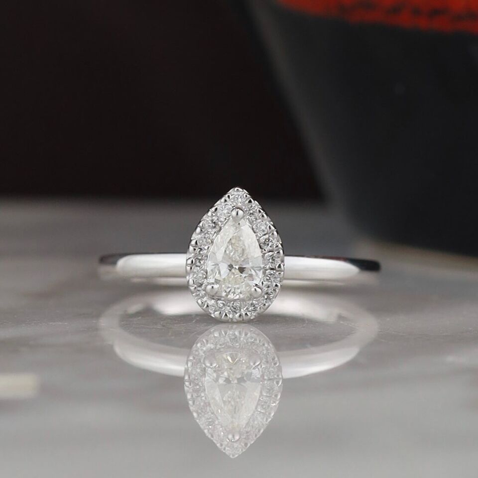 GIA .35 Carat Diamond w/.08 CTW Engagement Ring 18K White Gold ER0322-WG