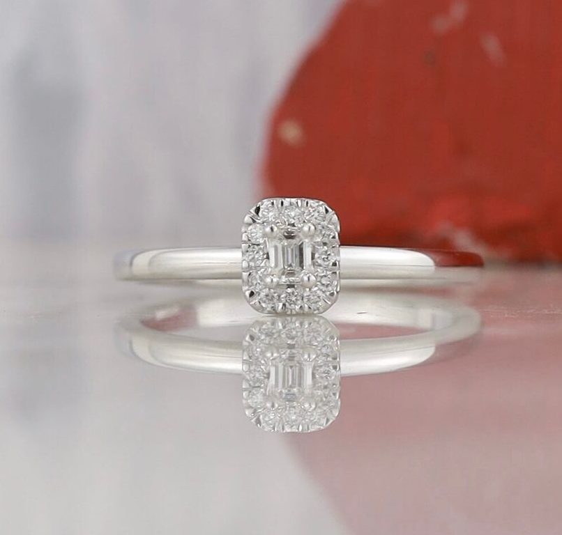 .14 CTW Diamond Engagement Ring 18K White Gold ER0326-WG