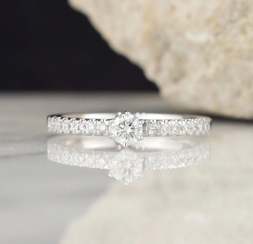 .36 CTW Diamond Engagement Ring 18K White Gold ER0315-WG