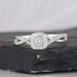 .274 CTW Diamond Engagement Ring 18K White Gold ER0336-WG