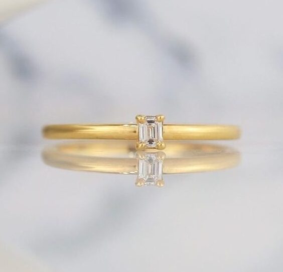 .07 Carat Diamond Engagement Ring 18K Yellow Gold ER0340-1 YG