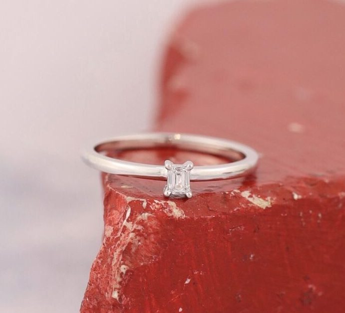 .08 Carat Diamond Engagement Ring 18k White Gold ER0233-WG