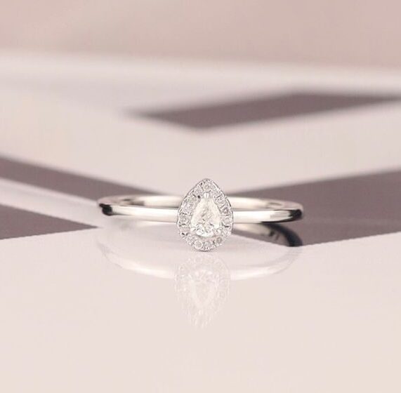 .155 CTW Diamond Engagement Ring 18k White Gold ER0256-WG