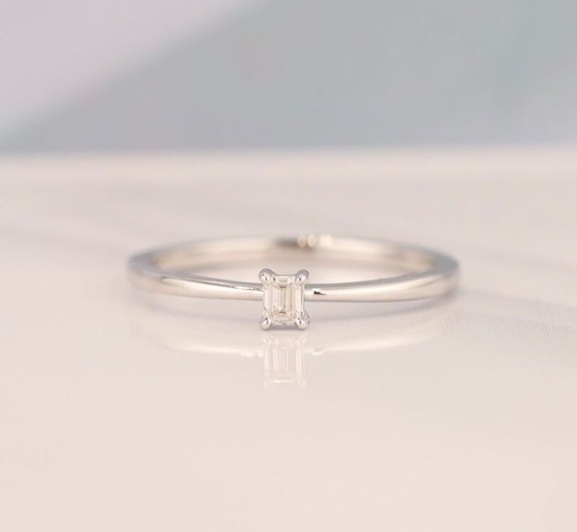.08 Carat Diamond Engagement Ring 18k White Gold ER0260-WG