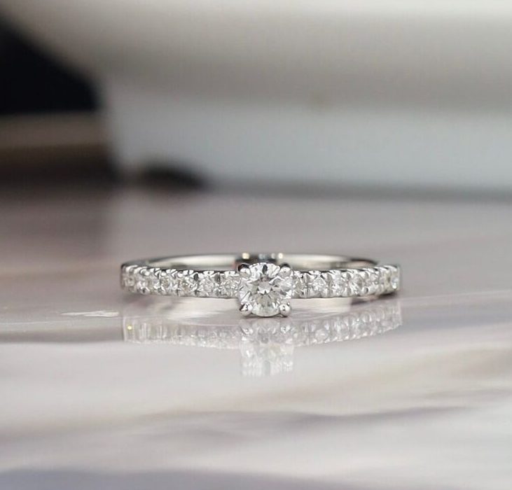 .31 CTW Diamond Engagement Ring 18K White Gold ER0345-2 wG