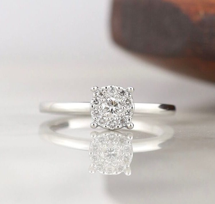 .20 CTW Diamond Engagement Ring 18K White Gold ER0328-WG