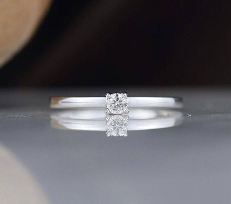 .08 Carat Diamond Engagement Ring 18K White Gold ER0343-1 WG