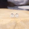 GIA-Certified 1.00 CTW Diamond Stud Earrings 18k White Gold E022