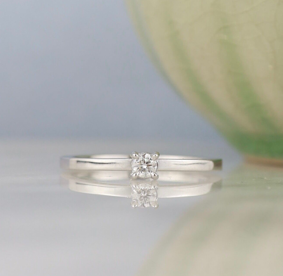 .08 Carat Diamond Engagement Ring 18K White Gold ER0343-WG