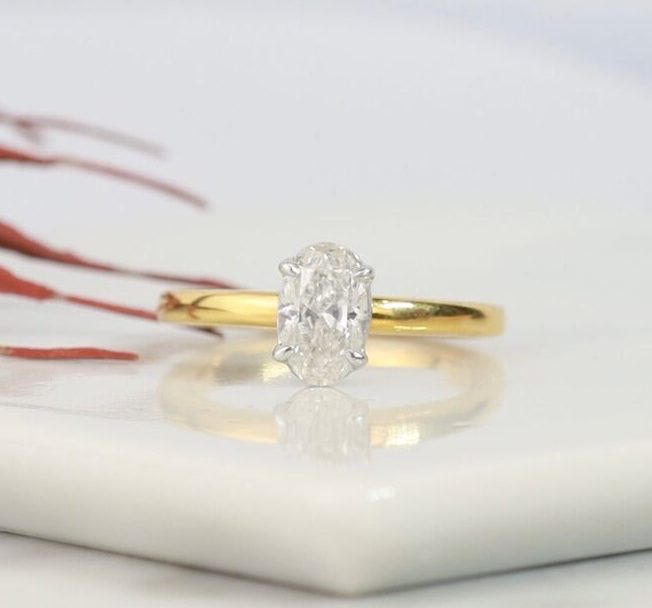 GIA 1.01 Carat Diamond Engagement Ring 18K Twotone Gold ER0379-WYG