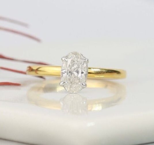 GIA 1.01 Carat Diamond Engagement Ring 18K Twotone Gold ER0379-WYG