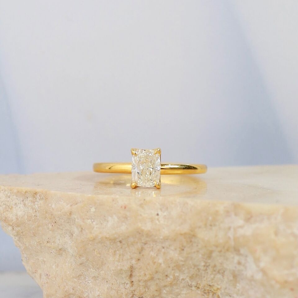 GIA 1.01 Carat Diamond Engagement Ring 18K Yellow Gold ER0377-YG