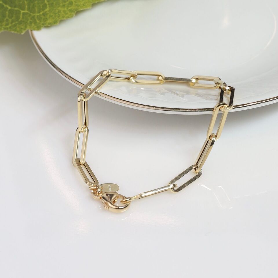 18K Yellow Gold Linked Chain Bracelet MB66-2