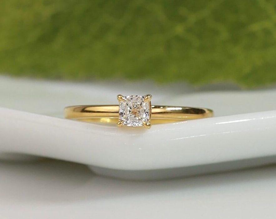 GIA .31 Carat Diamond Engagement Ring 18K Yellow Gold ER0363-YG